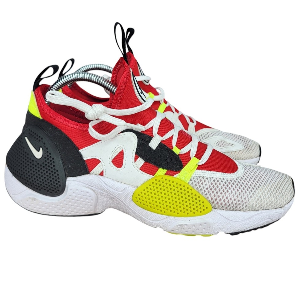 Nike Huarache‎ Edge Running Shoes Mens 8 White Red Sneakers Trainers A01697-100